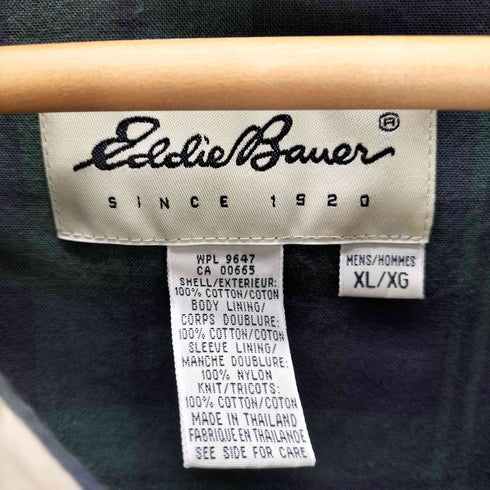 エディーバウアー Eddie Bauer 90-00S 白タグ 裏地ブラックウォッチ ダービー ジャケット ブルゾン メンズ import:XL